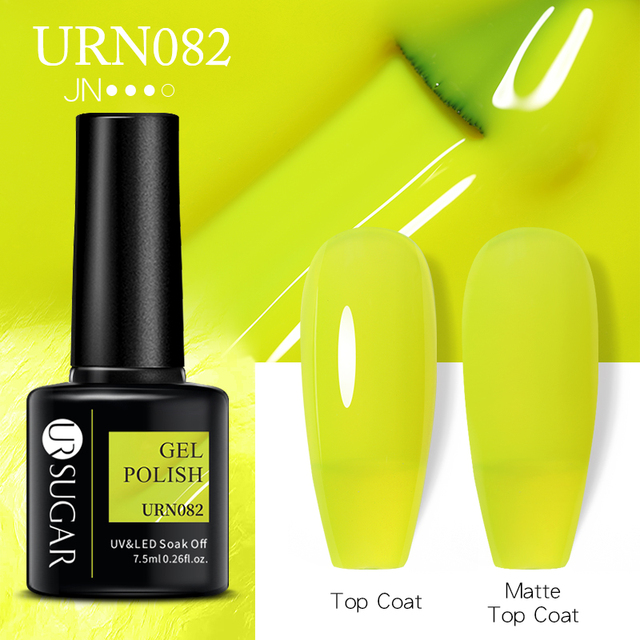 ur sugar fluorescent reflective gel nail polish neon yellow pink red glitter semi permanent soak off uv led nail polish