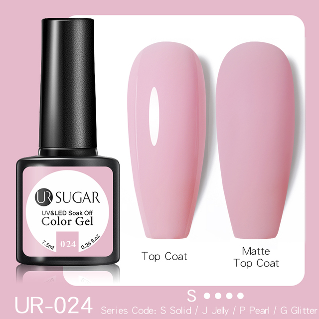 UR SUGAR 7.5ml Nude Pink Gel Nail Polish Soak Off UV LED Semi Permanent Gel Varnish All For Nails Art Design Manicure