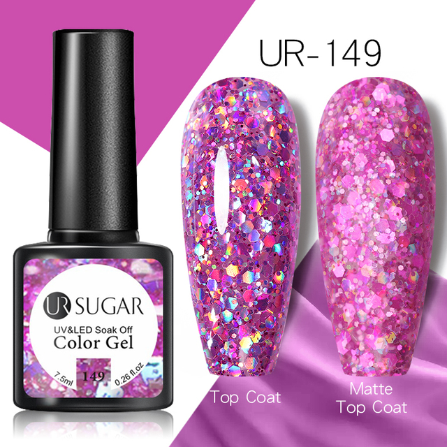 UR SUGAR 7.5ml Spring Cream Colorful Gel Nail Polish Purple Pink Solid Nail Art Semi Permanent Soak Off Gel All For Manicure