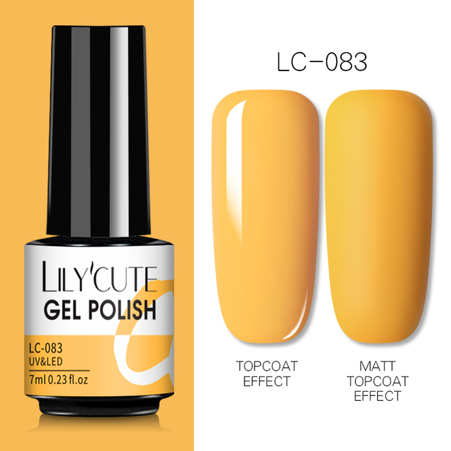 LILYCUTE 7ml UV Nail Gel Polish Autumn Winter Color Semi Permanent Matte Top Coat Necessary Soak Off UV LED Nail Art Gel Varnish