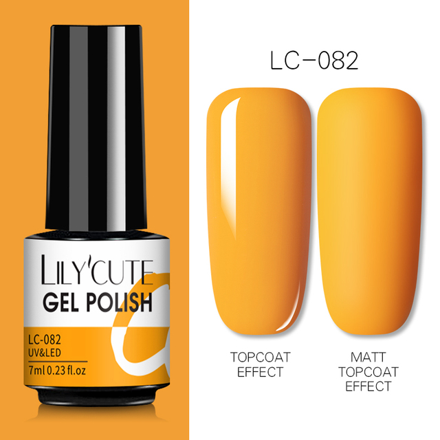 LILYCUTE 7ml UV Nail Gel Polish Autumn Winter Color Semi Permanent Matte Top Coat Necessary Soak Off UV LED Nail Art Gel Varnish