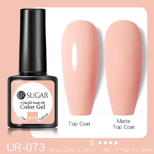 UR SUGAR 7.5ml Nude Pink Gel Nail Polish Soak Off UV LED Semi Permanent Gel Varnish All For Nails Art Design Manicure