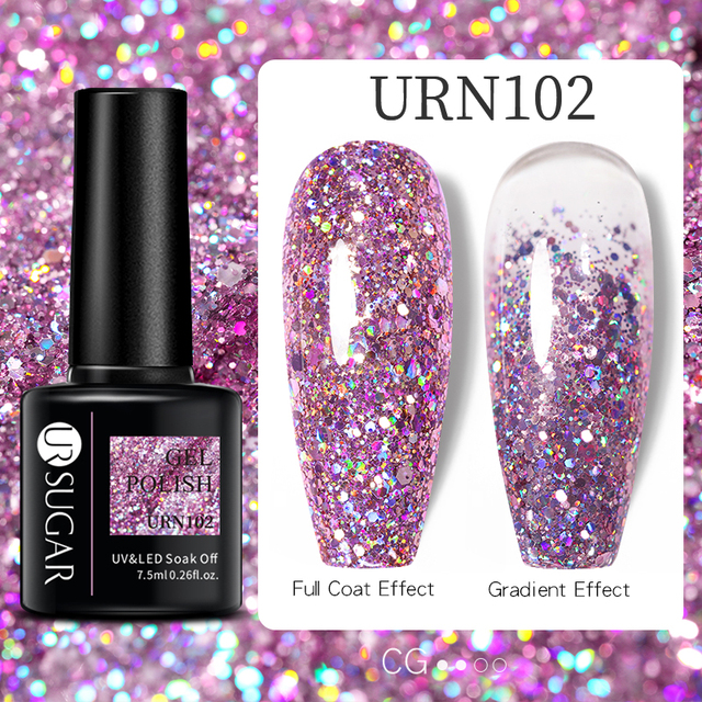 UR SUGAR 7.5ml Glitter Reflective Gel Nail Polish Manicure Nail Art Semi Permanent UV LED Nail Polish Lamp