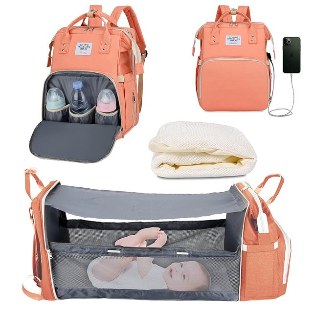 2022 Baby Diaper Changing Bags Changing Station Baby Bed Portable Travel Bed Folding Crib Shade Cloth Changing Pad Waterproof