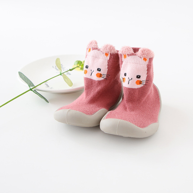 Unisex Baby Shoes First Shoes Baby Walkers Toddler First Walker Baby Girl Kids Soft Rubber Sole Baby Shoes Knit Socks Anti-slip