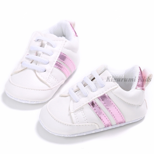 Soft Sole Leather Striped Boy Shoes Baby Girl Shoes Children Sport Running Shoes Newborn Baby First Walkers Toddler Kids Sneaker