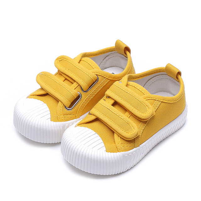 Boys Girls Candy Color Casual Shoes Toddler Kids Breathable Hook and Loop Shoes Luxury Soft Children Canvas Shoes Toddler Toddler