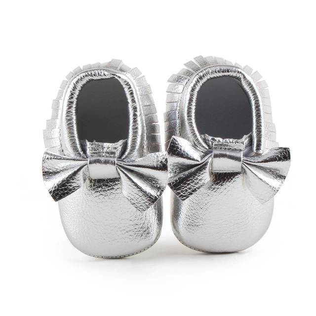 Newborn Baby Shoes Infant Boys Girl First Walker PU Sole Princess Bowknot Fringe Toddler Baby Crib Shoes Casual Moccasins