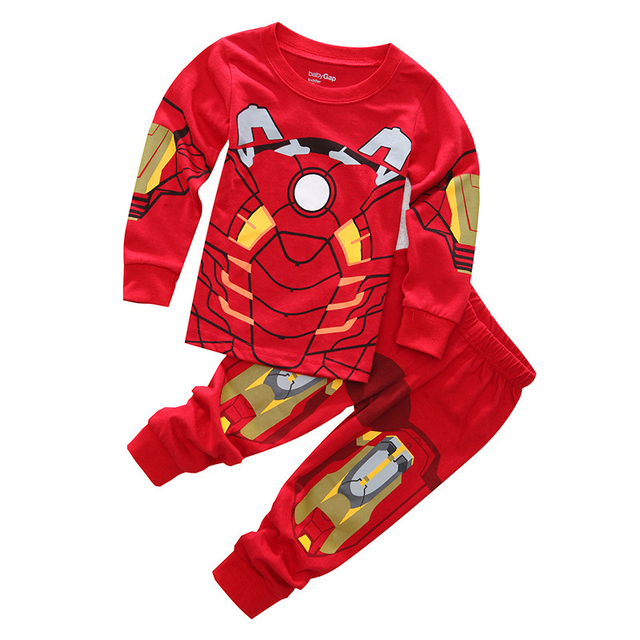 Autumn Children's Spider Set Kids Sleepers Boys Girls Super Hero Cartoon Long Sleeve Pajama Anna Elsa Sleepwear 2-7T Christmas Gift