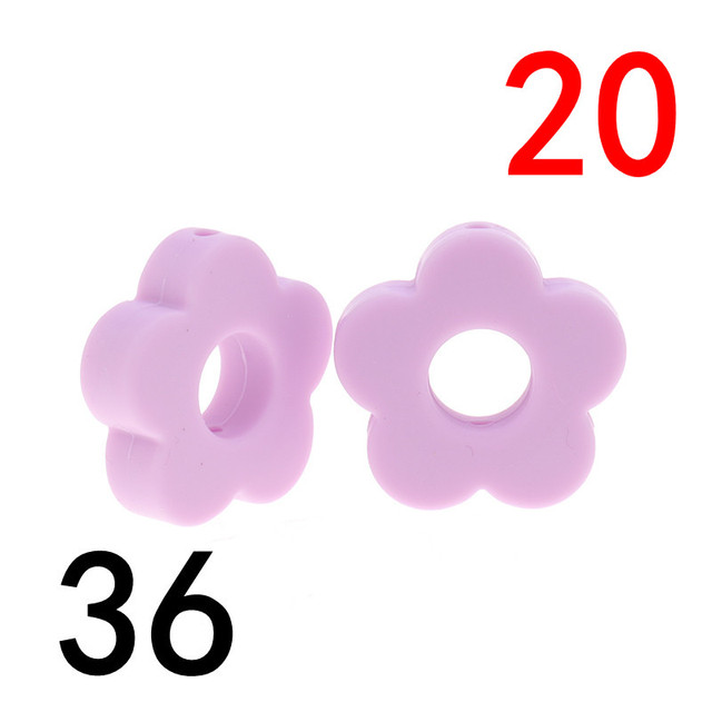 20pcs Baby Flower Beads Silicone Beads Flower Silicone Beads Teething Magic Teether Baby Chew Necklace Chew BPA Free Gift