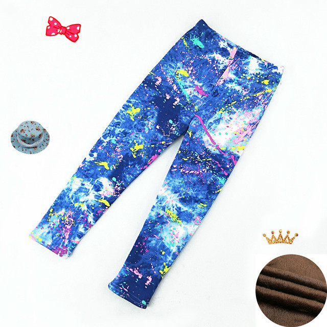 Kids Thicken Leggings Girls Autumn Winter Plus Velvet Trousers Baby Girl Skinny Pants 2021 Children's Clothing 2-11 Years