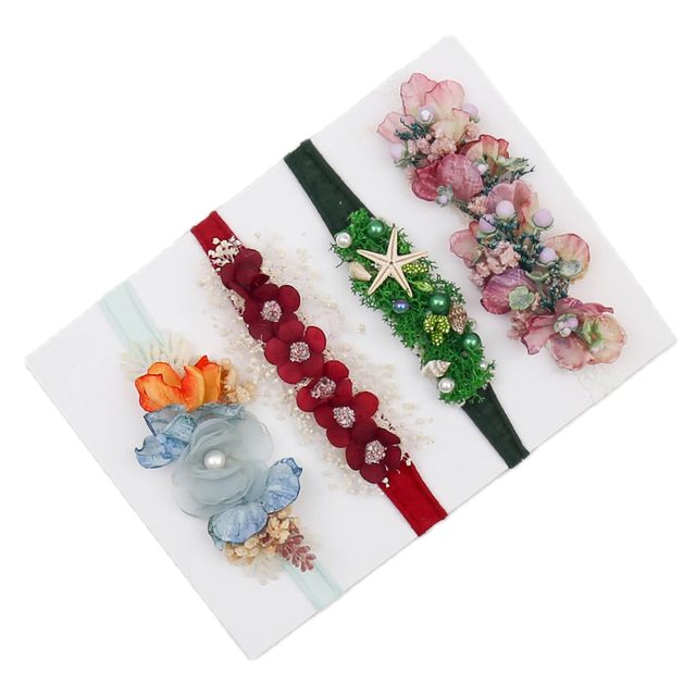 Newborn Photography Props Baby Flower Headband Floral Tieback Accessories Studio Photo Headwear