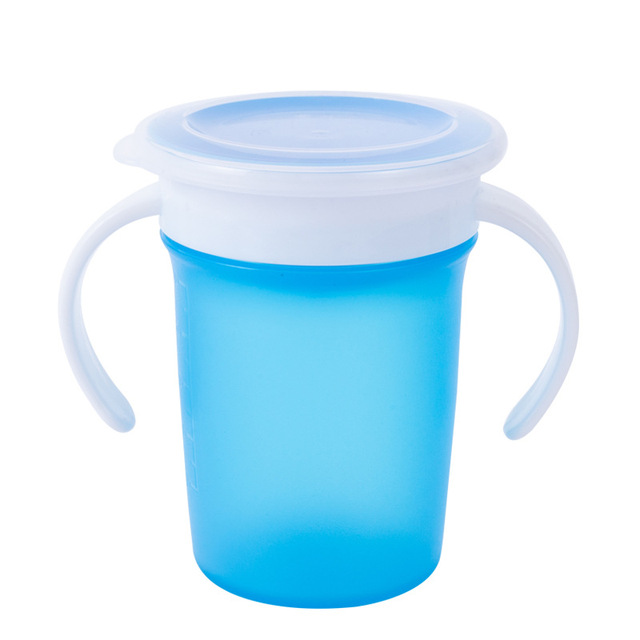 360 Degree Rotate Baby Learn Drinking Cup With Double Handle Flip Cover Leakproof Infant Water Cups BPA Free Bottle