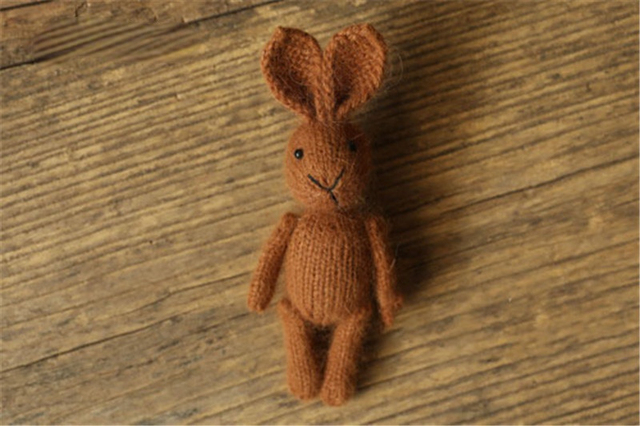 Newborn Photography Props Handmade Knitted Dolls Rabbit Bear Baby Photography Studio Accessories