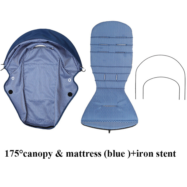 175 Degree Stroller Accessories Hood and Mattress Set for Babyzen Yoyo Canopy Cover Seat Cushion Fit Yuya Stroller Sunshade Original Fabric