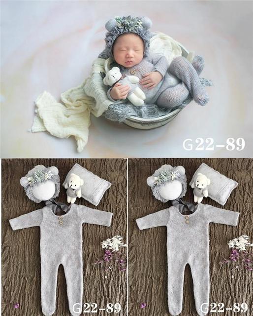 Newborn Photography Accessories, 0-1 Month, Boy and Girl Hat, Bodysuit, Photo Studio Outfits