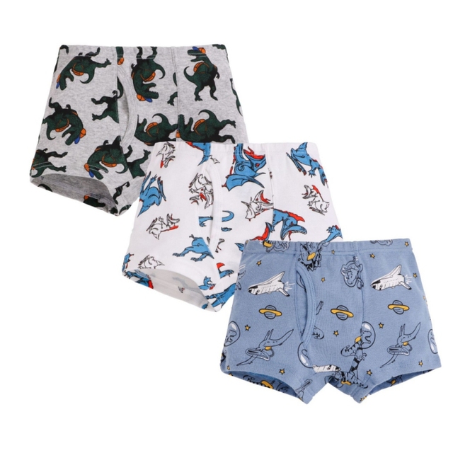 3pcs/set Cartoon Dinosaur Cotton Boys Boxer Underpants Children Panties Warm Cartoon Underwear Kids Panty Shorts 3-10 Years