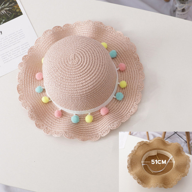 Bear Learner Kids Girls Hats 2022 New Fashion Summer Lace Flowers Caps Breathable Elegant Straw Hat Sunhat Lovely Baby Bonnet