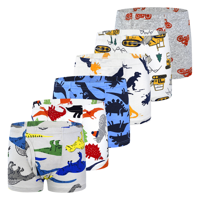 6-Pack Shorts Boys Underwear Kids Boxer Panties For 2-10 Years Soft Organic Cotton Teenager Children Shorts Baby Underwear