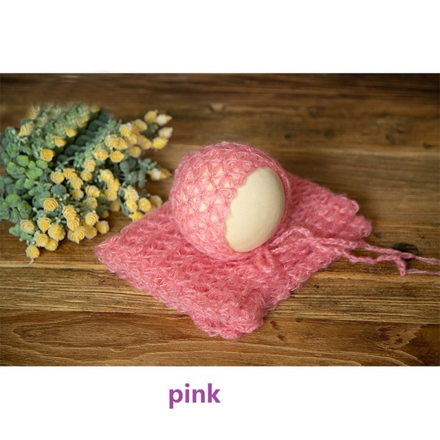 Newborn Photography Accessories Knitted Fleece Blanket Newborn Hat Newborn Photography Props Photo Studio Accessories