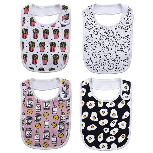 Fashion Newborn Cotton Bib Towel Digital Printing Baby Bibs Double Thick Absorbent Square Towel For Infant Babador