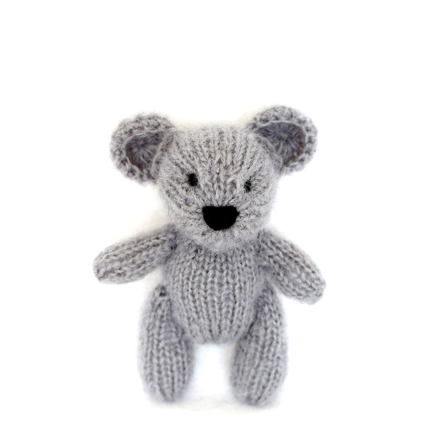 Newborn Teddy Bear Knit Mohair Animal Stuffer Photography Props Crochet Baby Photo Shoot