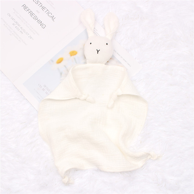 Name Embroidered Kids Sleeping Toy Soothe Appease Towel Bibs Custom Newborn Sleeping Dolls Baby Cotton Muslin Comforter Blanket