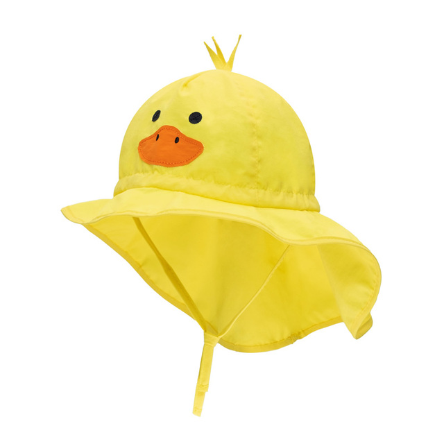 summer cartoon yellow duck baby girls boys bonnet caps adjustable beach accessories kids sun hat panama children hat casquette