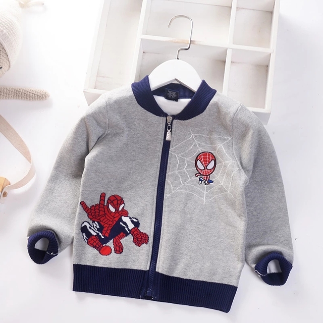 Autumn Little Boys Clothes Lightning McQueen Embroidery Knit Cardigan Sweater Winter Clothes Christmas Fashion Children Tops