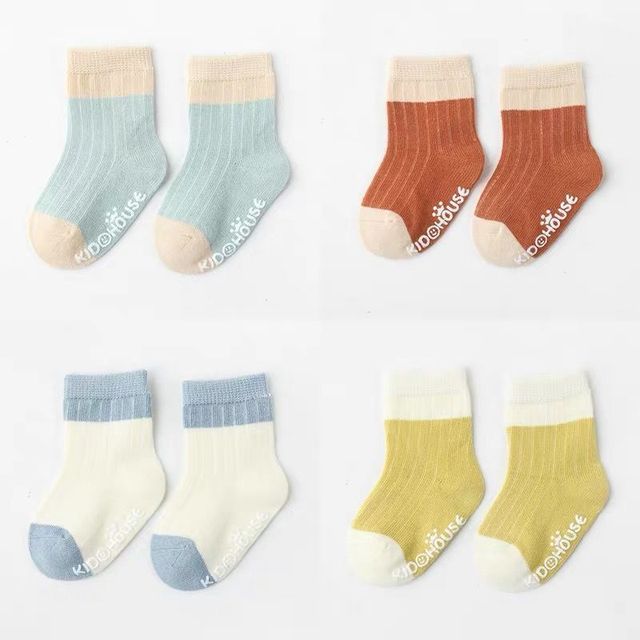 4 Pairs Cotton Baby Socks Cotton Socks Baby Boys Girls Cute Lovely Anti-Slip Socks Toddler Kids Fashion Soft Socks Autumn