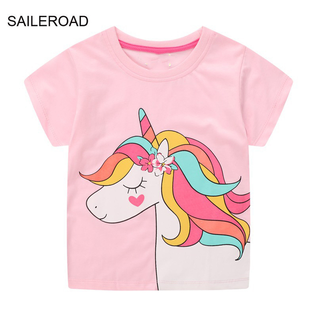 Seieroad Summer T-shirt Cotton Short Sleeve T-shirt Cartoon Dinosaur T-shirt Kids T-shirt Baby Girls Boys Kids Tops