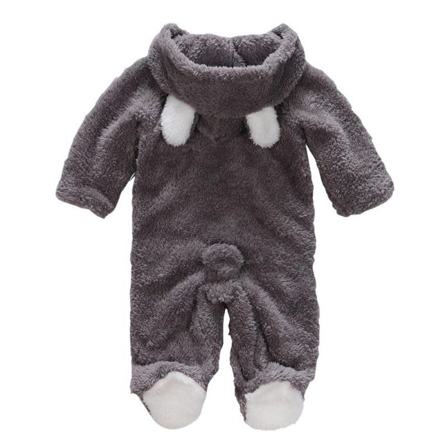 Winter Baby Clothes Flannel Infant Boy Clothes Cartoon Animal Bear Ear Romper Jumpsuit Warm Newborn Toddler Casual Baby Costume