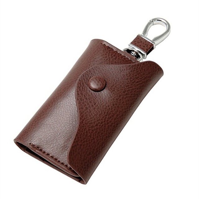 PU Leather Keychain Men Women Key Holder Organizer Pouch Cow Split Car Key Wallet Housekeeper Key Case Card Bag Small