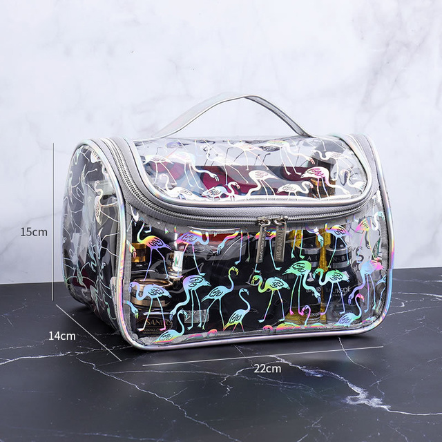 Bfuming Fashion Portable Makeup Bag for Women PVC Transparent Waterproof Large Capacity Travel Cosmetic Storage Bag