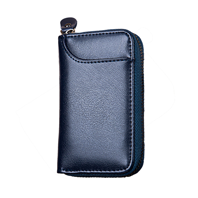 PU Leather Men Women Key Wallet Card Holder Car Housekeeper Coin Purse Keychain Zipper Key Bag With Key Rings