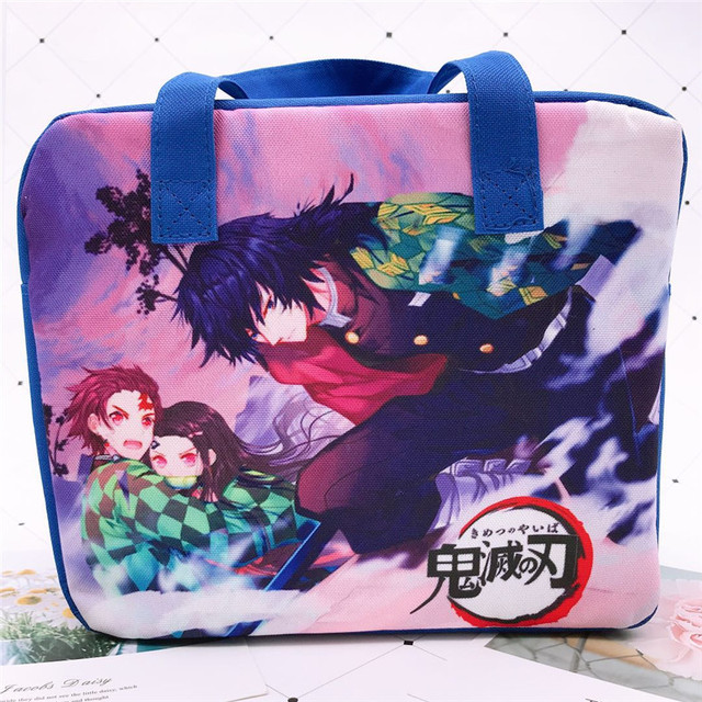 Demon Slayer Devil Blade Cartoon Anime Insulation Bag Kimetsu no Yaiba Tanjirou Nezuko Picnic Lunch Box Meal Bento Hand Storage Bag