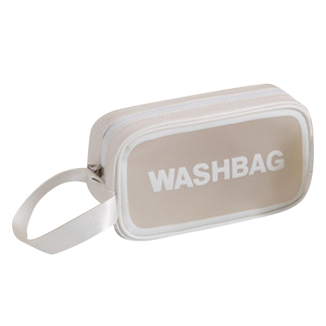 Portable Large Capacity Travel Portable Transparent Wash Bag PU Waterproof Matte Cosmetic Bag Skin Care Product Storage Bag