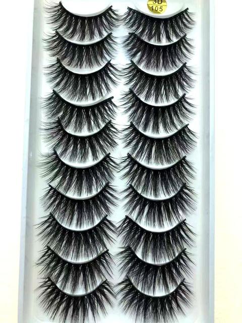 10 pairs of 3D false eyelashes, handmade, soft and hot, naturally, to create a perfect eye makeup, cross and thick