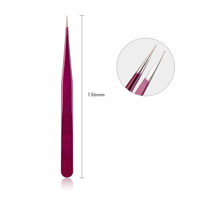 Colorful Anti-static Tweezers For Eyelash Extension Eyebrow Stainless Steel Beauty Set Precision Tweezers Beauty Kit Repair Tools