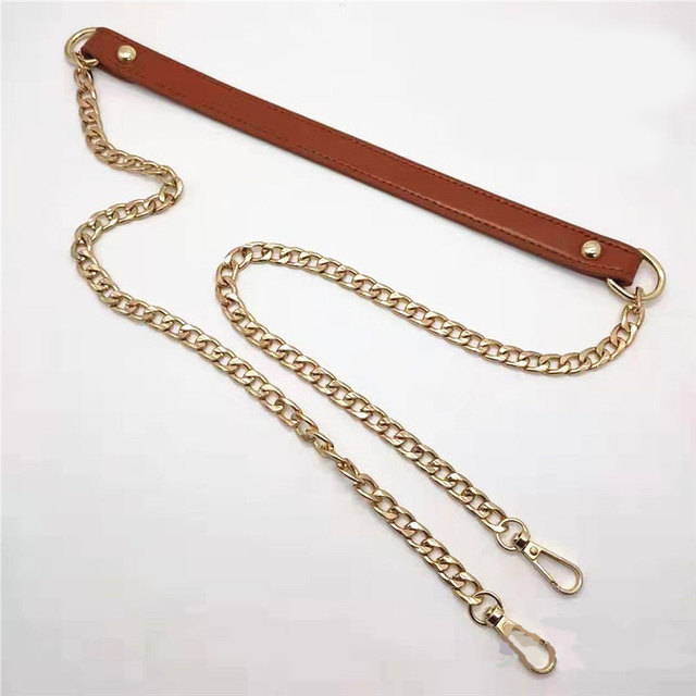 120cm Shoulder Bag Straps PU Leather Metal Chain Handbag Handle for Women Handbags Chain Strap Replacement Bag Accessories