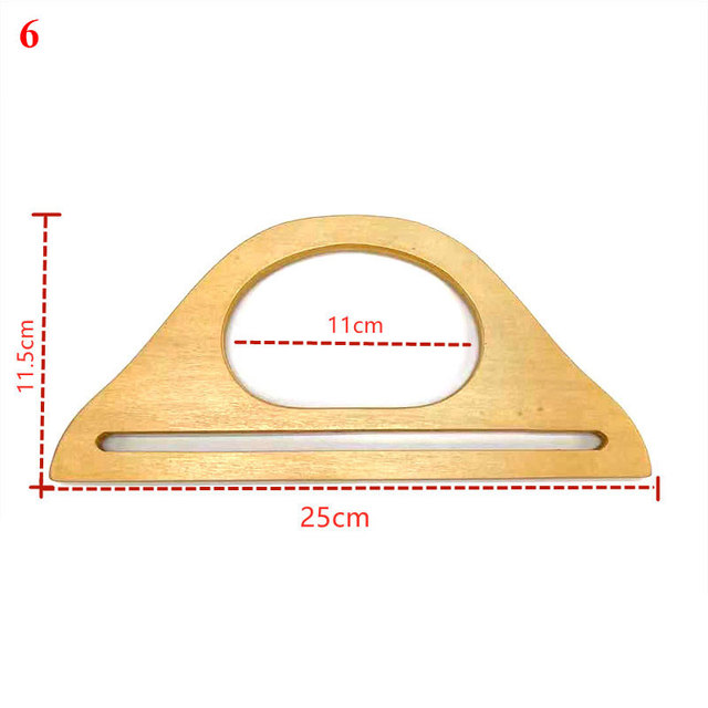 D-shaped wooden handle solid wood brown handbag tool gradient wooden frame DIY unique bag accessories handle high quality