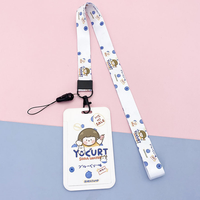 New cute cartoon student meal ID card holder campus card ID badge holder lanyard access control subway bus card protective cover