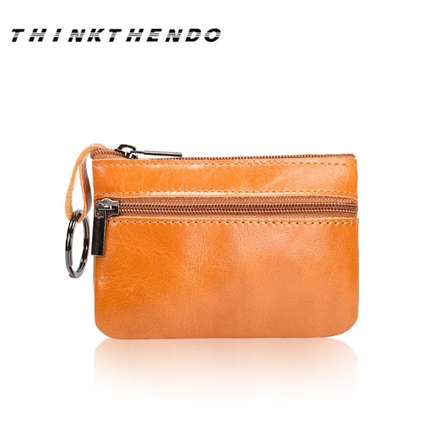 Small Double Zipper Wallet For Men Women Kids Multifunction Mini Wallet With Keyring Credit Cards