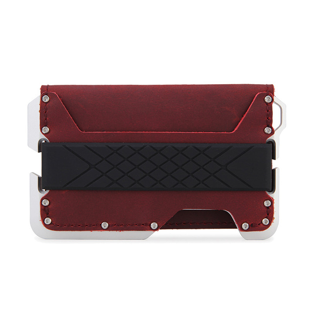 DIENQI RFID Carbon Fiber Card Holder Men Slim Small Size Wallet Leather Tactical Bank Credit Card Holder Male Smart Badge Holder