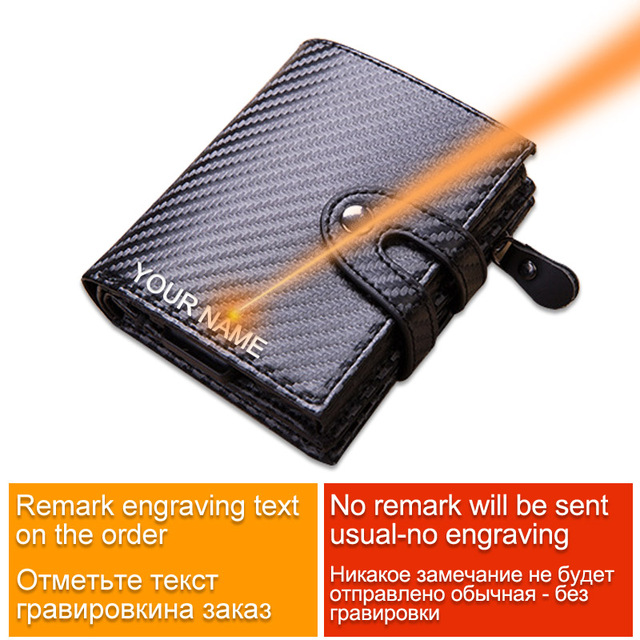 DIENQI - Large Credit Card Holder, Carbon Fiber Card Holder, Anti-magnetic, with RFID Lock, Minimal Security, Coin