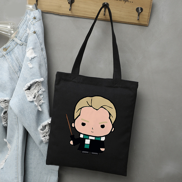 Draco Malfoy Shopping Bags Shopper Travel Bags Canvas Woman Tote Mom Designer Canvas Bags Cheap Printed Shopping Tote