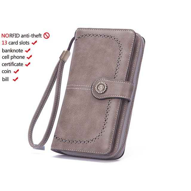 High Quality Women Wallet RFID Anti-theft Leather Wallets For Woman Long Zipper Large Ladies Clutch Bag Female Purse Card Holder