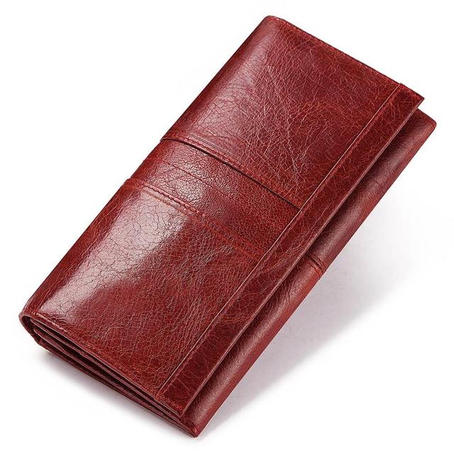 Genuine Leather Women Wallet Lady Clutch Wallets Female Coin Purse Portomonee Clasp Phone Bag Passport Card Holder for Women