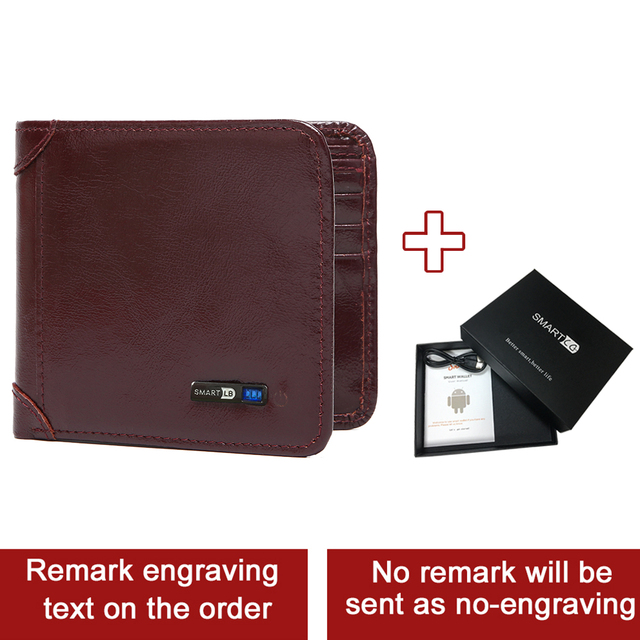 Smart Anti-lost Wallets Bluetooth Compatible Tracker Genuine Leather Men Wallet Card Holder Short Wallet Thin Free Emboss