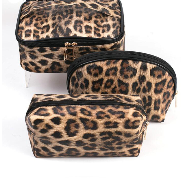 Leopard Print Cosmetic Storage Bag Women Waterproof Wash Bag Travel Essentials Makeup Organizer Toiletry Bag